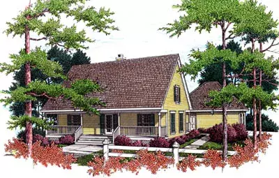 Country house plans 30-161 - front exterior, 1,485 sq ft, 3 bed, 2 bath house plans | Monster House Plans