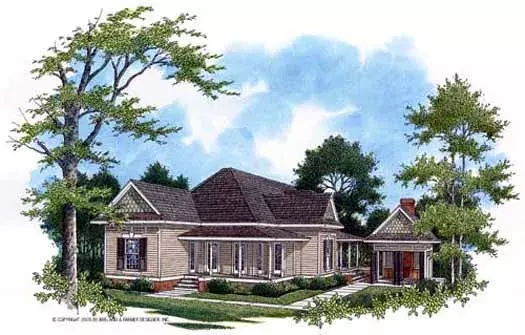 Country house plans 30-168 - front exterior, 1,454 sq ft, 3 bed, 2 bath house plans | Monster House Plans