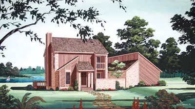 Contemporary house plans 30-170 - front exterior, 1,571 sq ft, 3 bed, 2 bath house plans | Monster House Plans