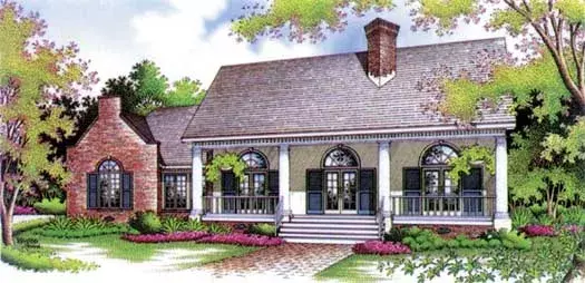 Southern house plans 30-175 - front exterior, 1,672 sq ft, 3 bed, 2 bath house plans | Monster House Plans