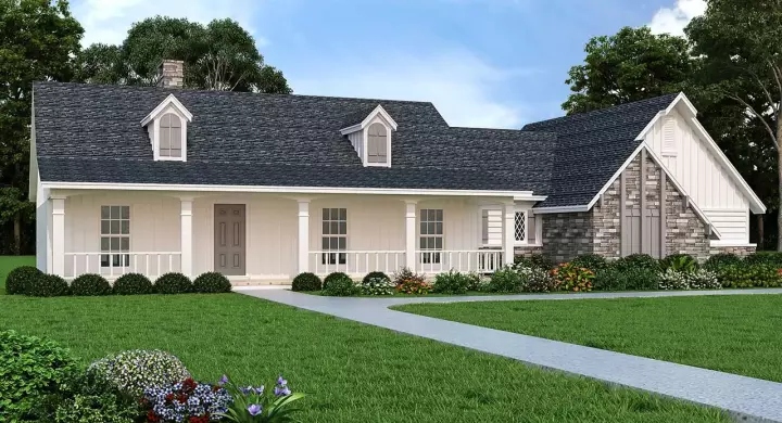 Country house plans 30-176 - front exterior, 1,600 sq ft, 3 bed, 2 bath house plans | Monster House Plans