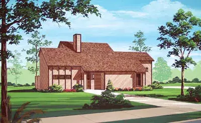 Contemporary house plans 30-178 - front exterior, 1,652 sq ft, 3 bed, 2 bath house plans | Monster House Plans