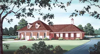 Southern house plans 30-180 - front exterior, 1,600 sq ft, 3 bed, 2 bath house plans | Monster House Plans