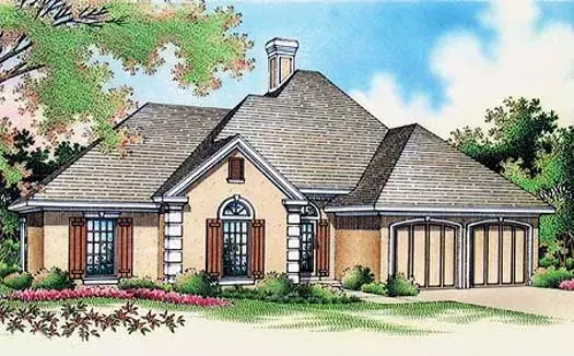 European house plans 30-182 - front exterior, 1,682 sq ft, 4 bed, 2 bath house plans | Monster House Plans