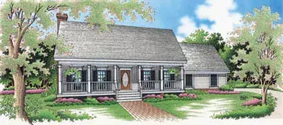 Country house plans 30-184 - front exterior, 1,600 sq ft, 3 bed, 2 bath house plans | Monster House Plans