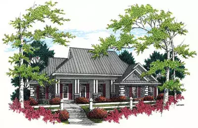 Southern house plans 30-190 - front exterior, 1,770 sq ft, 3 bed, 2 bath house plans | Monster House Plans
