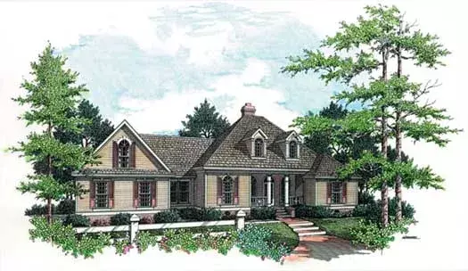 Southern house plans 30-192 - front exterior, 1,704 sq ft, 3 bed, 2 bath house plans | Monster House Plans
