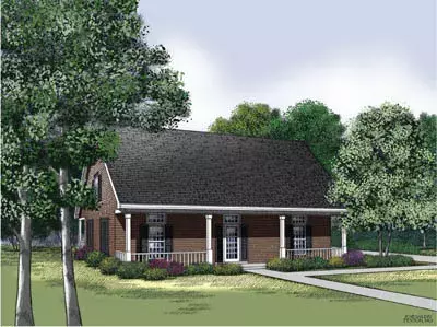 Southern house plans 30-193 - front exterior, 1,843 sq ft, 3 bed, 2 bath house plans | Monster House Plans