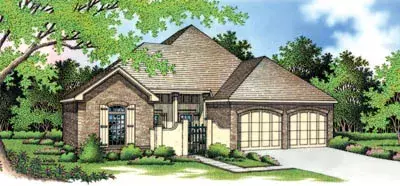 European house plans 30-199 - front exterior, 1,891 sq ft, 3 bed, 2 bath house plans | Monster House Plans