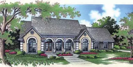 Southern house plans 30-200 - front exterior, 1,856 sq ft, 3 bed, 2 bath house plans | Monster House Plans