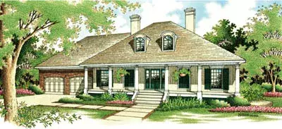 Southern house plans 30-201 - front exterior, 1,800 sq ft, 3 bed, 2 bath house plans | Monster House Plans