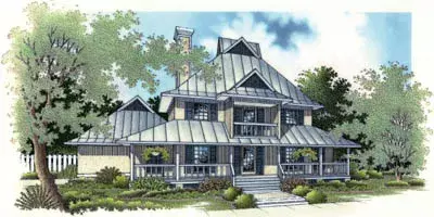 Cottage house plans 30-202 - front exterior, 1,872 sq ft, 3 bed, 4 bath house plans | Monster House Plans