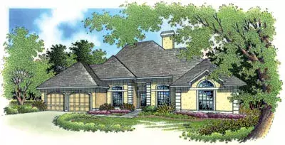 Traditional house plans 30-203 - front exterior, 1,828 sq ft, 4 bed, 2 bath house plans | Monster House Plans