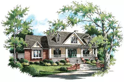 Southern house plans 30-207 - front exterior, 1,800 sq ft, 3 bed, 2 bath house plans | Monster House Plans