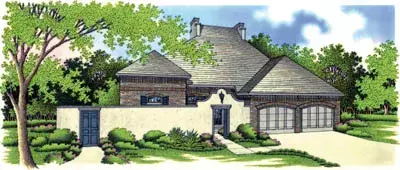 Traditional house plans 30-211 - front exterior, 1,994 sq ft, 3 bed, 2 bath house plans | Monster House Plans