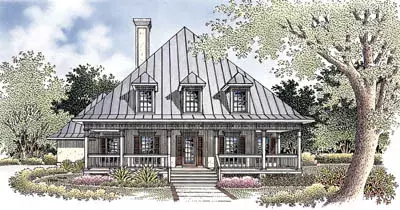 Southern house plans 30-214 - front exterior, 1,956 sq ft, 4 bed, 4 bath house plans | Monster House Plans
