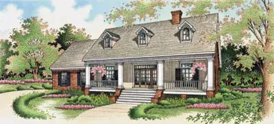 Country house plans 30-219 - front exterior, 2,002 sq ft, 3 bed, 2 bath house plans | Monster House Plans