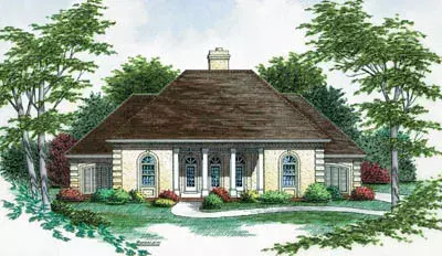 Southern house plans 30-227 - front exterior, 2,000 sq ft, 3 bed, 2 bath house plans | Monster House Plans