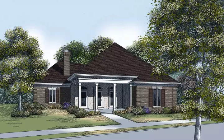 Traditional house plans 30-229 - front exterior, 2,000 sq ft, 3 bed, 2 bath house plans | Monster House Plans