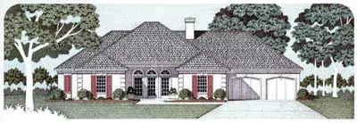 Mediterranean house plans 30-243 - front exterior, 2,252 sq ft, 4 bed, 2 bath house plans | Monster House Plans