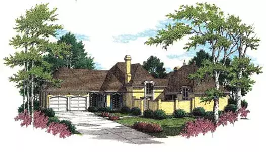European house plans 30-245 - front exterior, 2,259 sq ft, 3 bed, 2 bath house plans | Monster House Plans