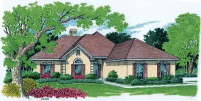 European house plans 30-246 - front exterior, 2,200 sq ft, 4 bed, 3 bath house plans | Monster House Plans