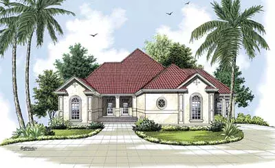 Florida house plans 30-254 - front exterior, 2,349 sq ft, 3 bed, 2 bath house plans | Monster House Plans