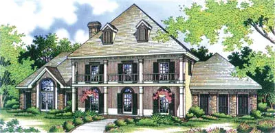 Southern house plans 30-267 - front exterior, 2,605 sq ft, 4 bed, 2 bath house plans | Monster House Plans