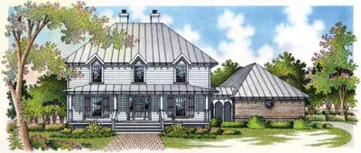Country house plans 30-268 - front exterior, 2,651 sq ft, 5 bed, 2 bath house plans | Monster House Plans