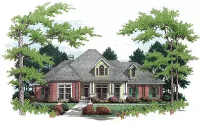 Traditional house plans 30-274 - front exterior, 2,682 sq ft, 4 bed, 3 bath house plans | Monster House Plans