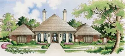 European house plans 30-276 - front exterior, 2,791 sq ft, 4 bed, 2 bath house plans | Monster House Plans
