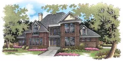 Traditional house plans 30-278 - front exterior, 2,743 sq ft, 4 bed, 3 bath house plans | Monster House Plans