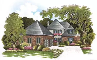 Traditional house plans 30-285 - front exterior, 2,962 sq ft, 4 bed, 3 bath house plans | Monster House Plans