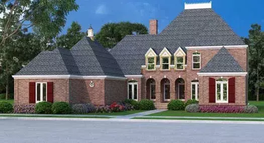 Traditional house plans 30-288 - front exterior, 3,096 sq ft, 4 bed, 4 bath house plans | Monster House Plans