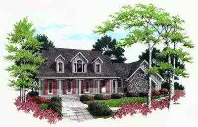 Country house plans 30-290 - front exterior, 3,098 sq ft, 4 bed, 3 bath house plans | Monster House Plans