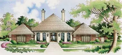 European house plans 30-292 - front exterior, 3,038 sq ft, 4 bed, 4 bath house plans | Monster House Plans