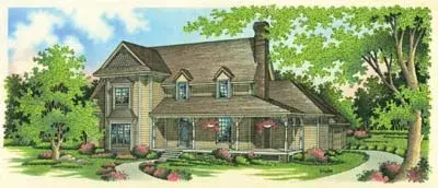 Country house plans 30-293 - front exterior, 3,162 sq ft, 4 bed, 3 bath house plans | Monster House Plans