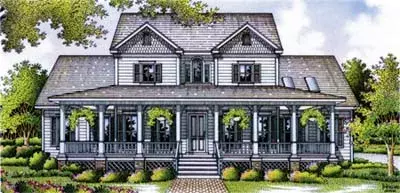 Country house plans 30-295 - front exterior, 3,153 sq ft, 4 bed, 3 bath house plans | Monster House Plans