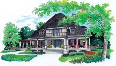 Traditional house plans 30-298 - front exterior, 3,292 sq ft, 4 bed, 3 bath house plans | Monster House Plans