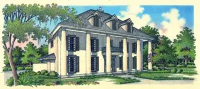 Georgian house plans 30-301 - front exterior, 3,371 sq ft, 4 bed, 3 bath house plans | Monster House Plans