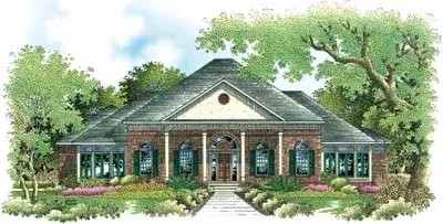 European house plans 30-304 - front exterior, 3,372 sq ft, 4 bed, 4 bath house plans | Monster House Plans