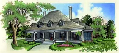Country house plans 30-305 - front exterior, 3,486 sq ft, 4 bed, 3 bath house plans | Monster House Plans