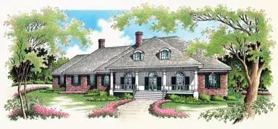 Southern house plans 30-309 - front exterior, 3,623 sq ft, 3 bed, 3 bath house plans | Monster House Plans