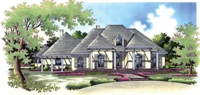 Mediterranean house plans 30-312 - front exterior, 3,960 sq ft, 4 bed, 4 bath house plans | Monster House Plans