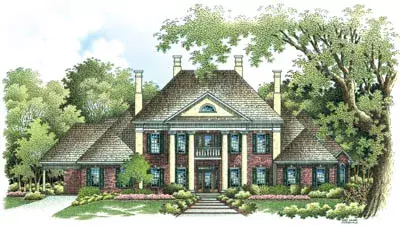 Georgian house plans 30-313 - front exterior, 4,242 sq ft, 4 bed, 4 bath house plans | Monster House Plans