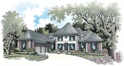 European house plans 30-315 - front exterior, 4,440 sq ft, 4 bed, 5 bath house plans | Monster House Plans