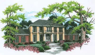Southern Colonial house plans 30-317 - front exterior, 5,560 sq ft, 4 bed, 4 bath house plans | Monster House Plans