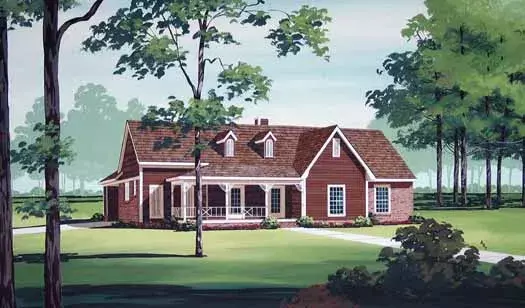Country house plans 30-328 - front exterior, 1,892 sq ft, 3 bed, 2 bath house plans | Monster House Plans