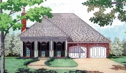 Southern house plans 30-335 - front exterior, 2,006 sq ft, 2 bed, 2 bath house plans | Monster House Plans