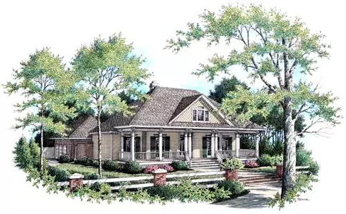 Southern house plans 30-336 - front exterior, 2,045 sq ft, 3 bed, 2 bath house plans | Monster House Plans